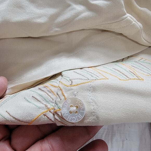 TORI RICHARD TUCAN MONKEY EMBROIDERED SILK SHIRT, SIZE L - Picture 7 of 9